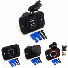 Cigarette Lighter Socket Car USB Charger Voltmeter Socket